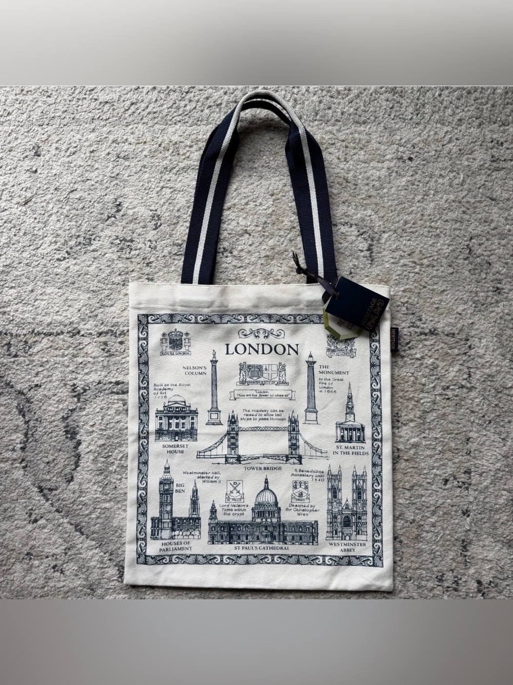 NEW! London Heritage Tote Bag, Temple Island Collection